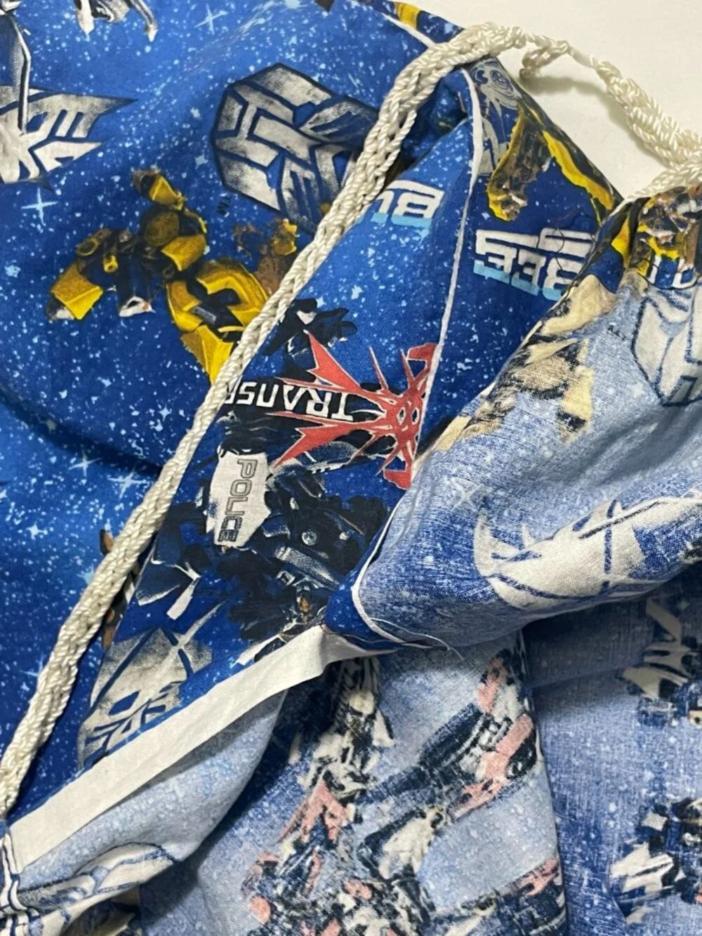 Handmade Transformers Trick or Treat Halloween Pillowcase Candy Bag Blue Drawstr